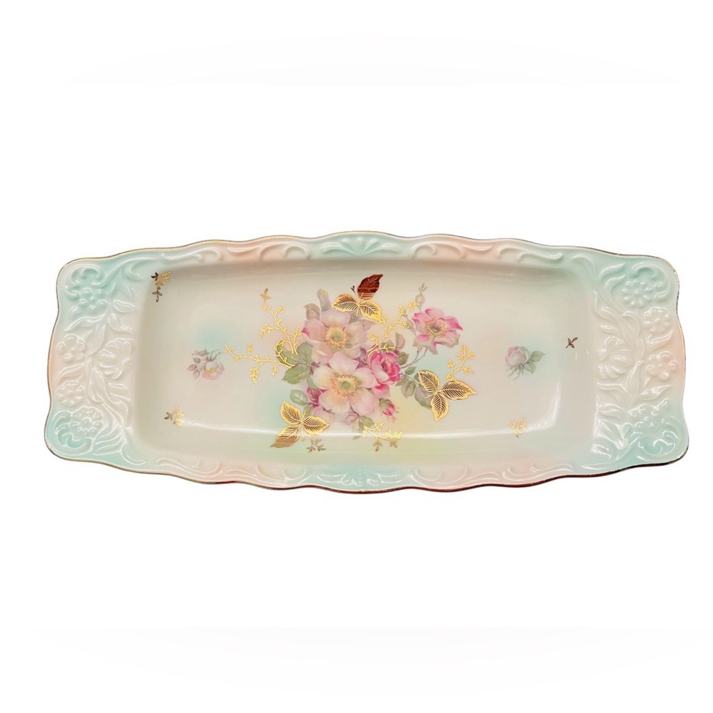 Bavaria Schumann Arzberg “Wild Rose” Rectangular Celery Dish
